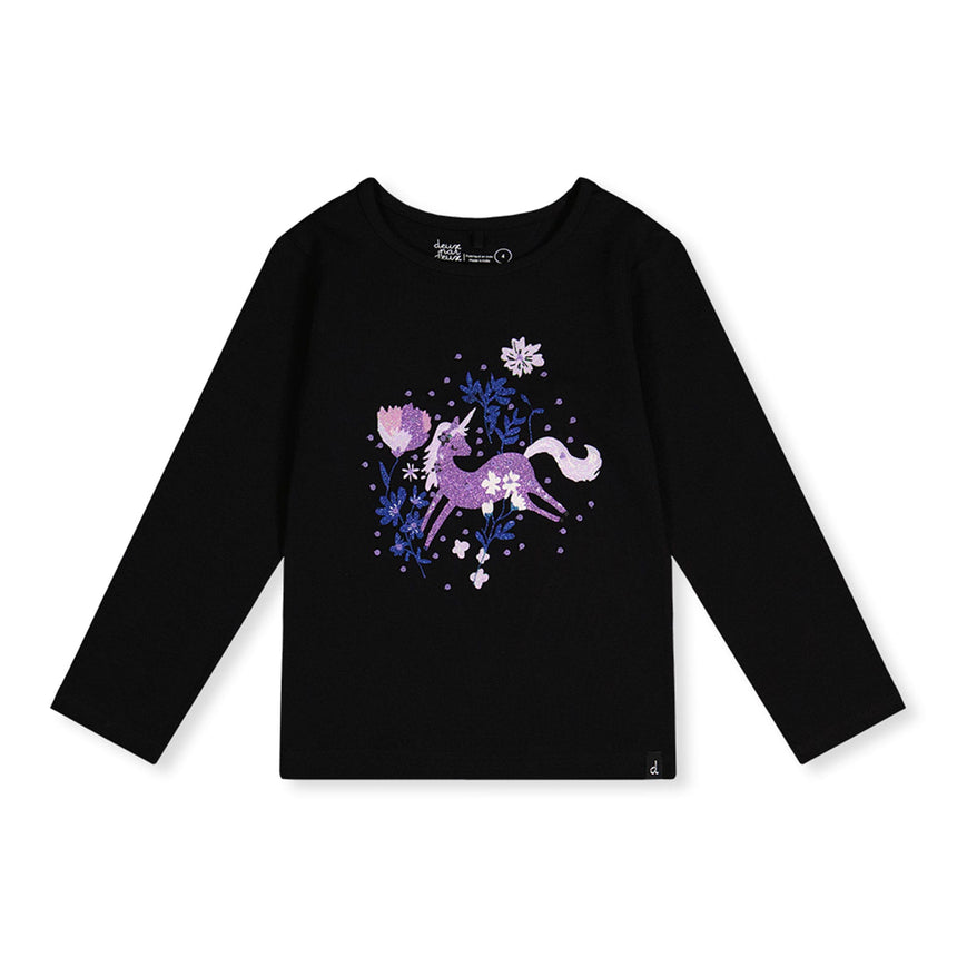 T-shirt Licorne 3-6ans-Deux par Deux-Noir-3-2X2-J20L70-999B-CLÉMENT