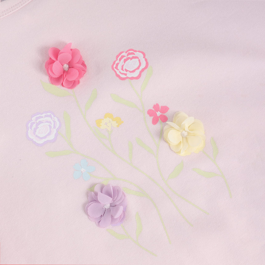 T-shirt Volant Fleurs 3-8ans-Minymo-AC1-124368-5140-CLÉMENT