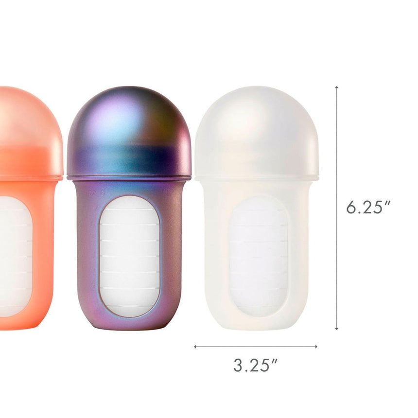 Bouteilles (3) en Silicone Nursh 8oz - Couleurs Métalliques-Boon-BO2-B11557-CLÉMENT