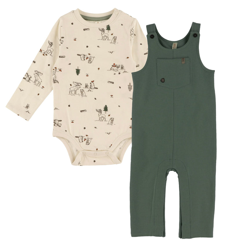 Ensemble Salopette Forêt 6-24mois-Nano-Ivoire-6 m-BOS-F2659-08-CLÉMENT