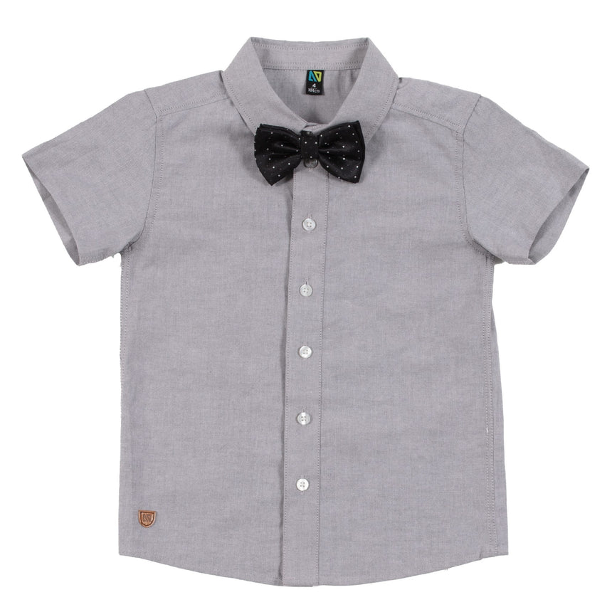 Chemise Noeud Papillon 2-12ans-Nano-Gris-2-BOS-BCH01-02-CLÉMENT