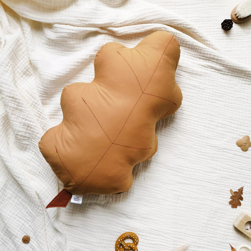 Coussin Feuille de Chêne - Ocre-The Butter Flying-BUT-PILOAKOCH-CLÉMENT