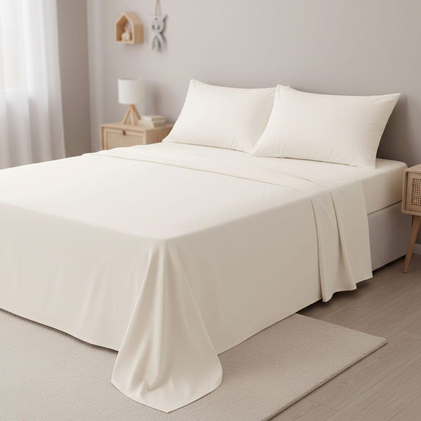Ensemble Draps Lit Double - Ivoire-Cathay Home-CAH-DBSS-COCOM-CLÉMENT