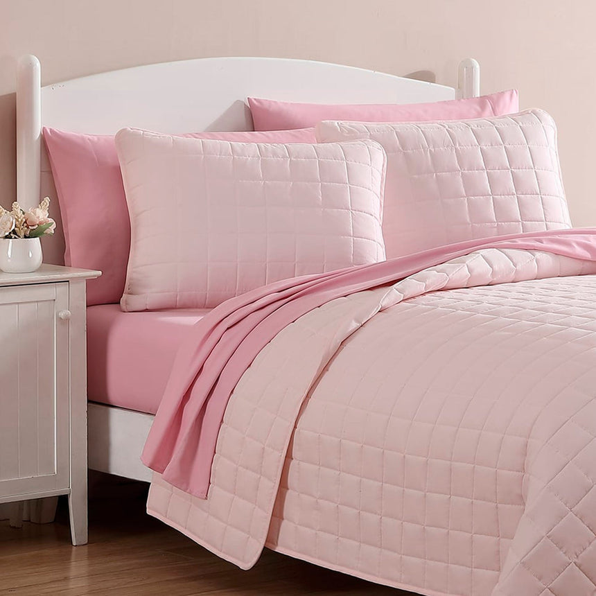 Ensemble Draps Lit Double - Rose-Cathay Home-CAH-DBSS-PINK-CLÉMENT