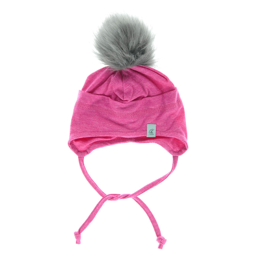 Tuque Coton Pompon 0-18mois-Calikids-Fuchsia-0-3 m-CAL-S2206-1-CLÉMENT
