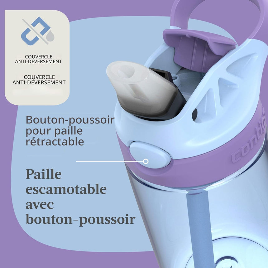 Bouteille d'Eau Aubrey Antifuite et Antidéversement - Lila 14 oz-Contigo-CGO-2189005-CLÉMENT