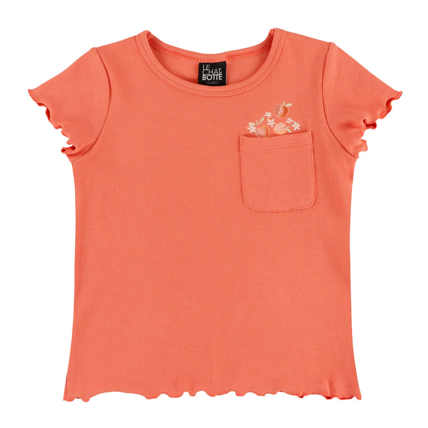 T-shirt Pique-nique Corail 2-8ans-Chat Botte-Corail-2-CHI-1262466C-CLÉMENT