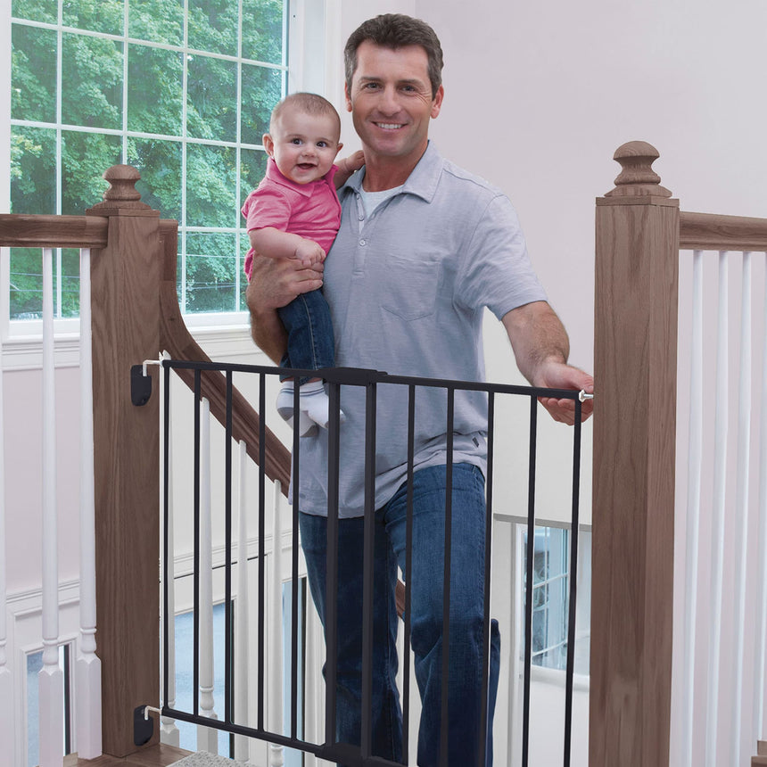 Barrière en métal extensible Haut des escaliers - Noir-Safety 1st-COS-GA090CBLKF2-CLÉMENT
