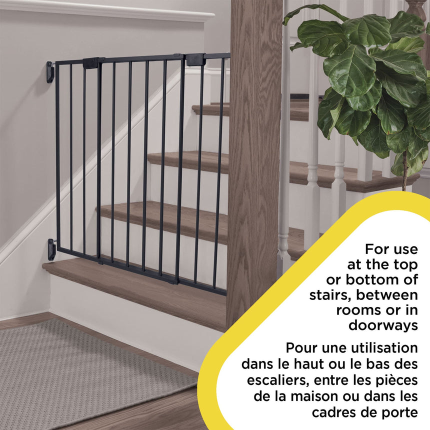 Barrière en métal extensible Haut des escaliers - Noir-Safety 1st-COS-GA090CBLKF2-CLÉMENT