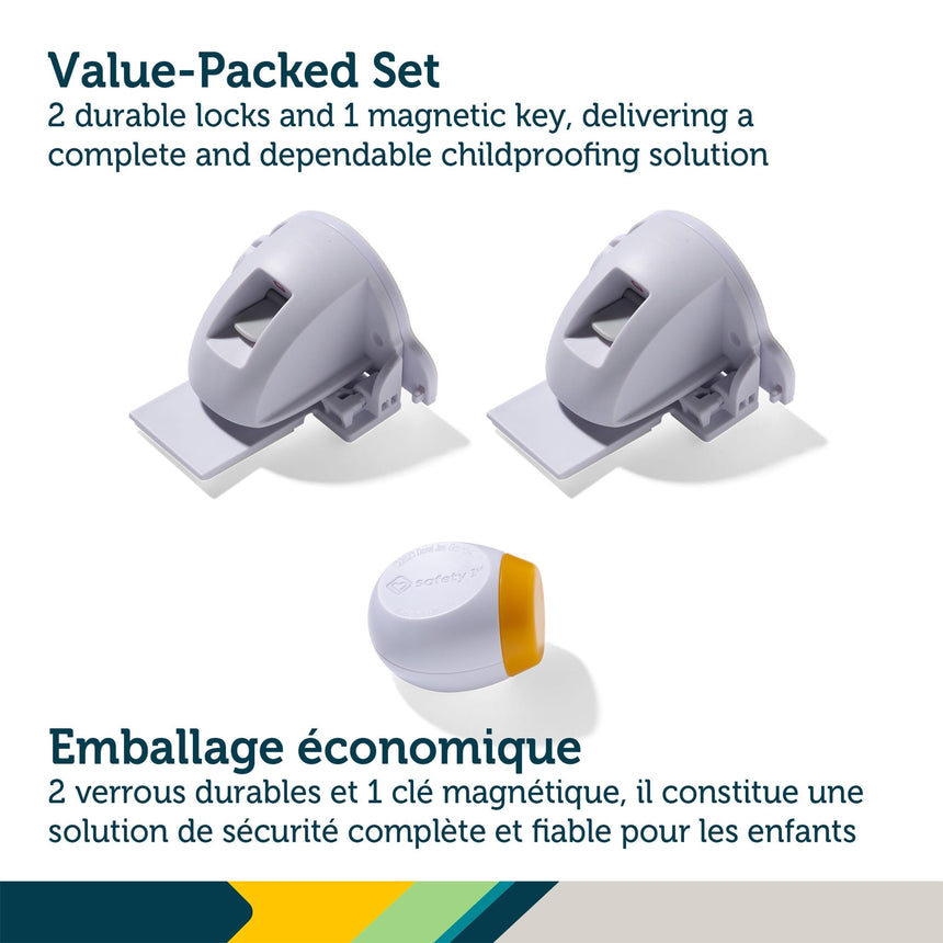 Ensemble Verrous Magnétiques 2 verrous et 1 clé-Safety 1st-COS-HS4030320-CLÉMENT