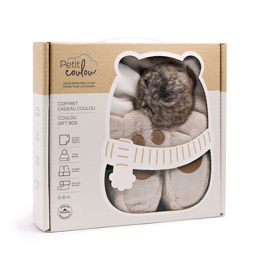 Coffret-cadeau Hiver (4 accessoires) Crème 0-6mois-Petit Coulou-COU-PCCC7402-CLÉMENT