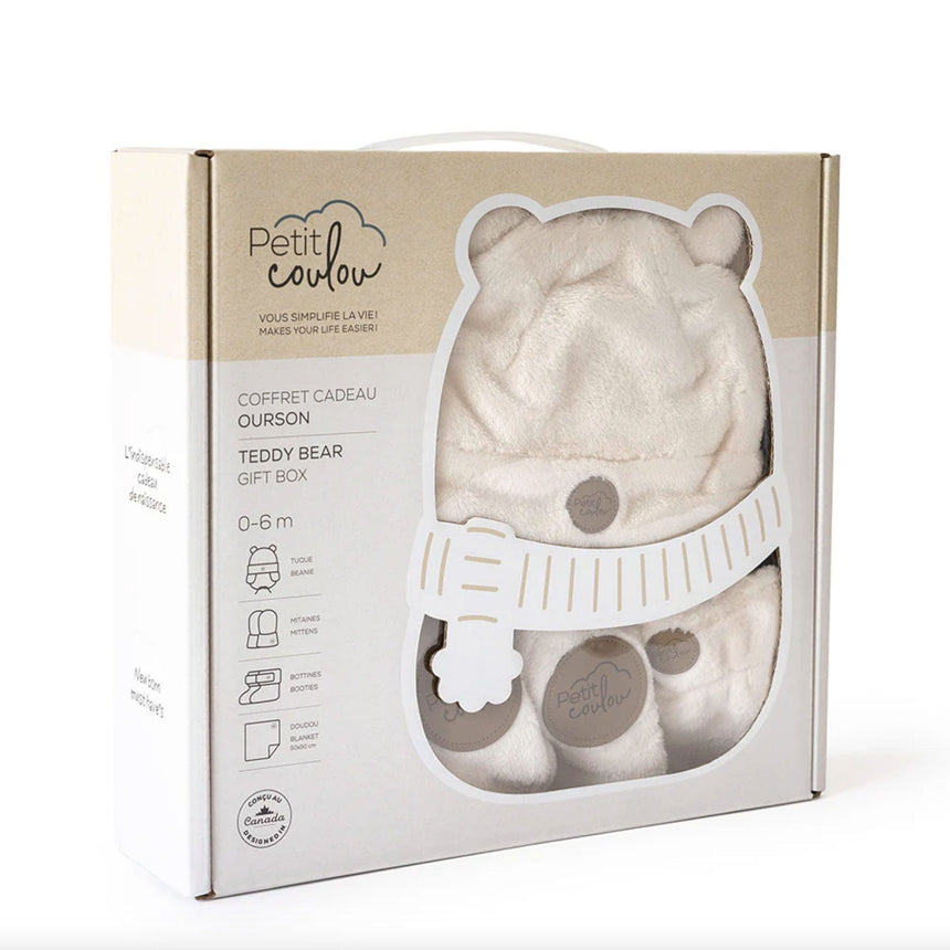 Coffret-cadeau Ourson pour bébé (4 accessoires) - Crème 0-6m-Petit Coulou-COU-PCCC7405-CLÉMENT