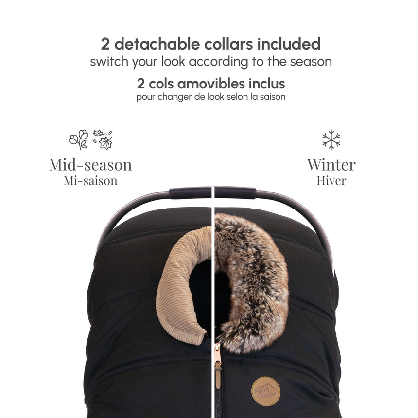 Housse 3 saisons pour siège d'auto avec 2 cols interchangeables - Onyx-Petit Coulou-COU-PCMH7115-CLÉMENT