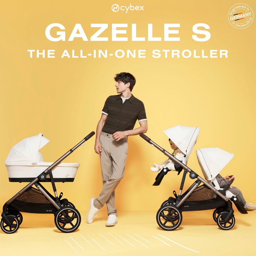 Poussette Gazelle S – Châssis couleur Taupe avec siège Amande/Beige-Cybex-CYB-522005249-CLÉMENT