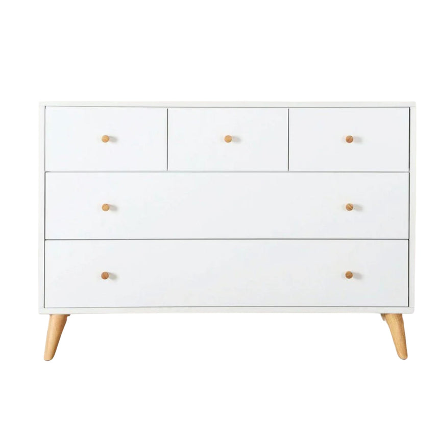Commode 5 Tiroirs Austin - Blanc/ Naturel-Dadada Baby-DDD-43131-CLÉMENT
