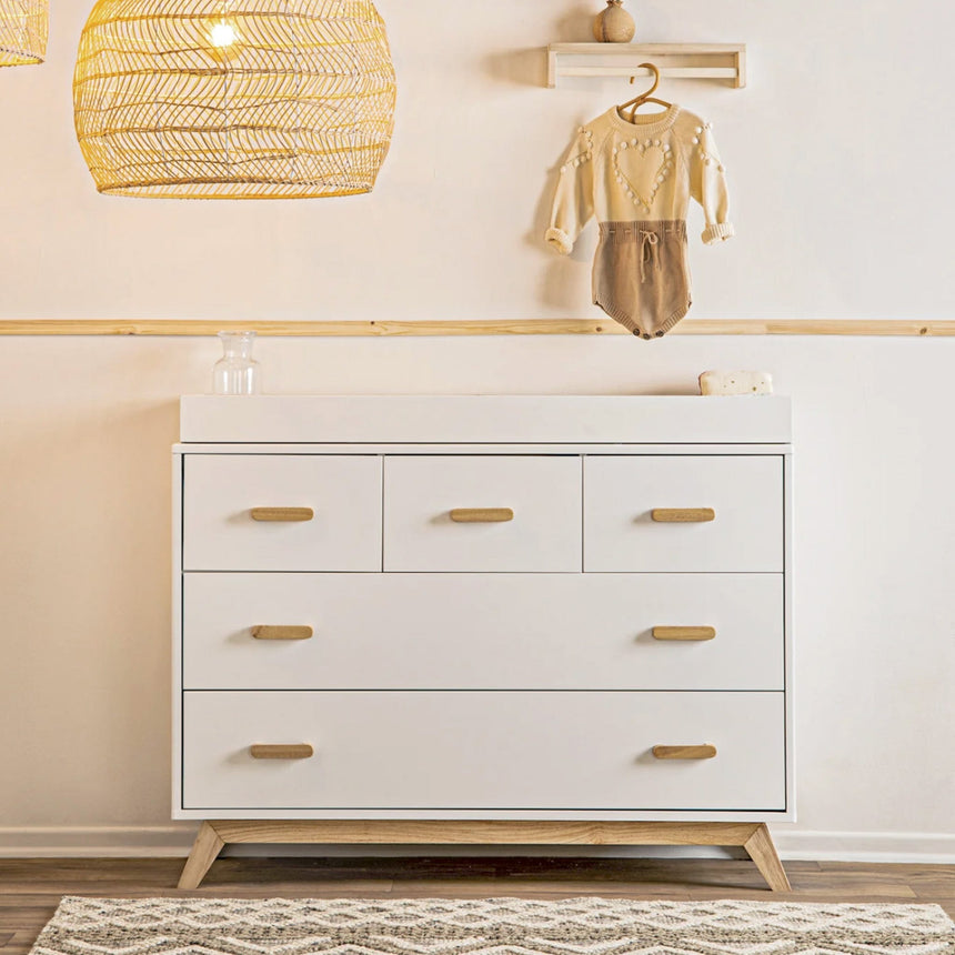 Commode 5 tiroirs Soho - Blanc / Naturel-Dadada Baby-DDD-413231-CLÉMENT