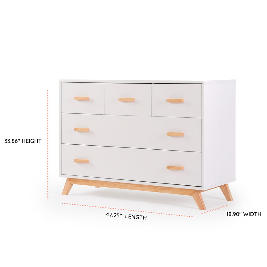 Commode 5 tiroirs Soho - Blanc / Naturel-Dadada Baby-DDD-413231-CLÉMENT