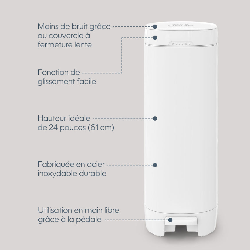 Poubelle À Couches Deluxe Blanche-Diaper Genie-DIG-I000877-CLÉMENT