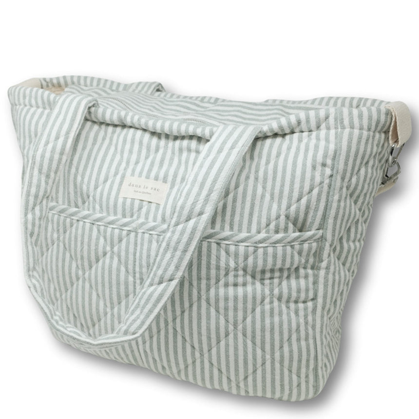 Sac À Couches - Rayé Sauge-Dans Le Sac-DLS-DIAPBAGSTRSA-CLÉMENT