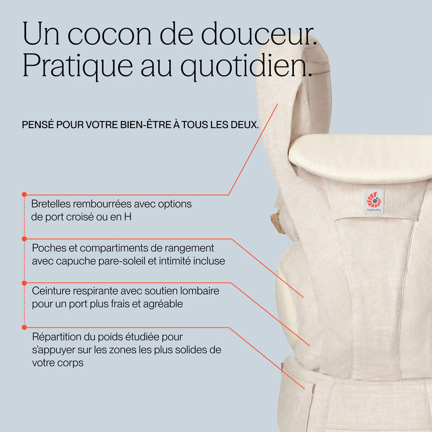 Porte-Bébé Omni Deluxe en Lin-Ergobaby-FUL-BCODLNATLIN-CLÉMENT