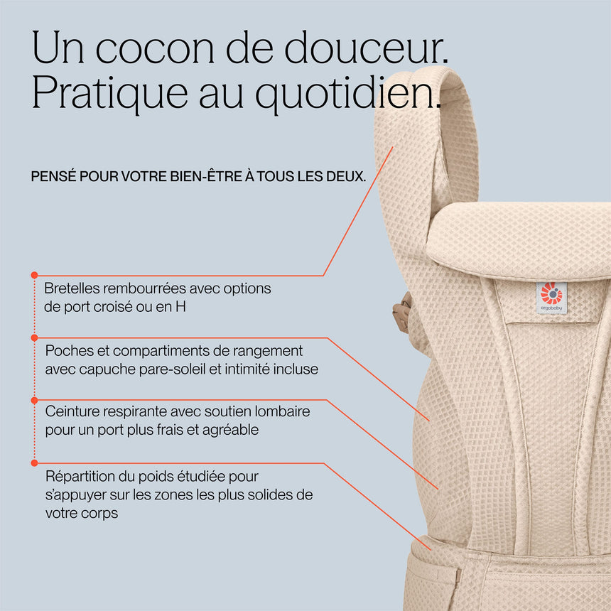 Porte-Bébé Omni Deluxe Mesh - Olive-Ergobaby-FUL-BCODMSFTOLV-CLÉMENT