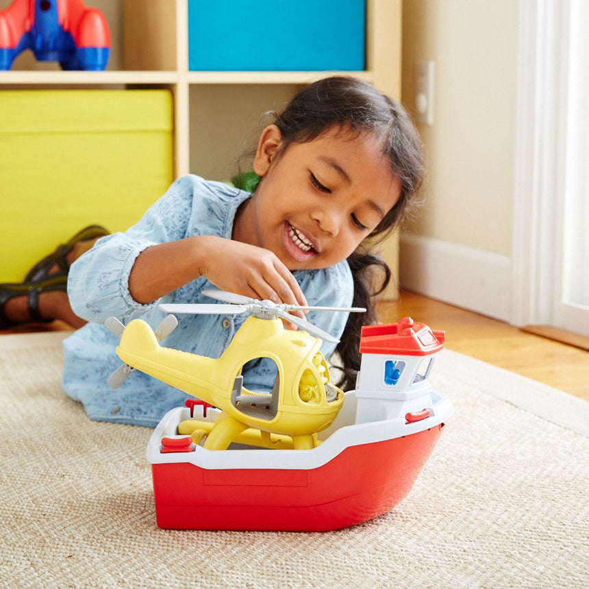 Bateau et Hélicoptère-Green Toys-GRY-RBH1-1155-CLÉMENT
