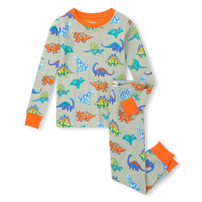Pyjama Dinos 3-10ans-Hatley-Sauge-3-HAT-S26DPK204O-CLÉMENT