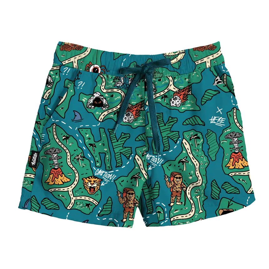 Maillot Short Carte Trésor2-12ans-Headster Kids-Sarcelle-2-HED-SWBSCR26G1-CLÉMENT