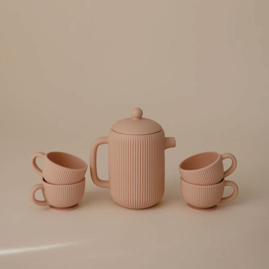 Service à thé en silicone pour enfant 4 pièces - Blush-Mushie-HIE-MSTS-1002-CLÉMENT