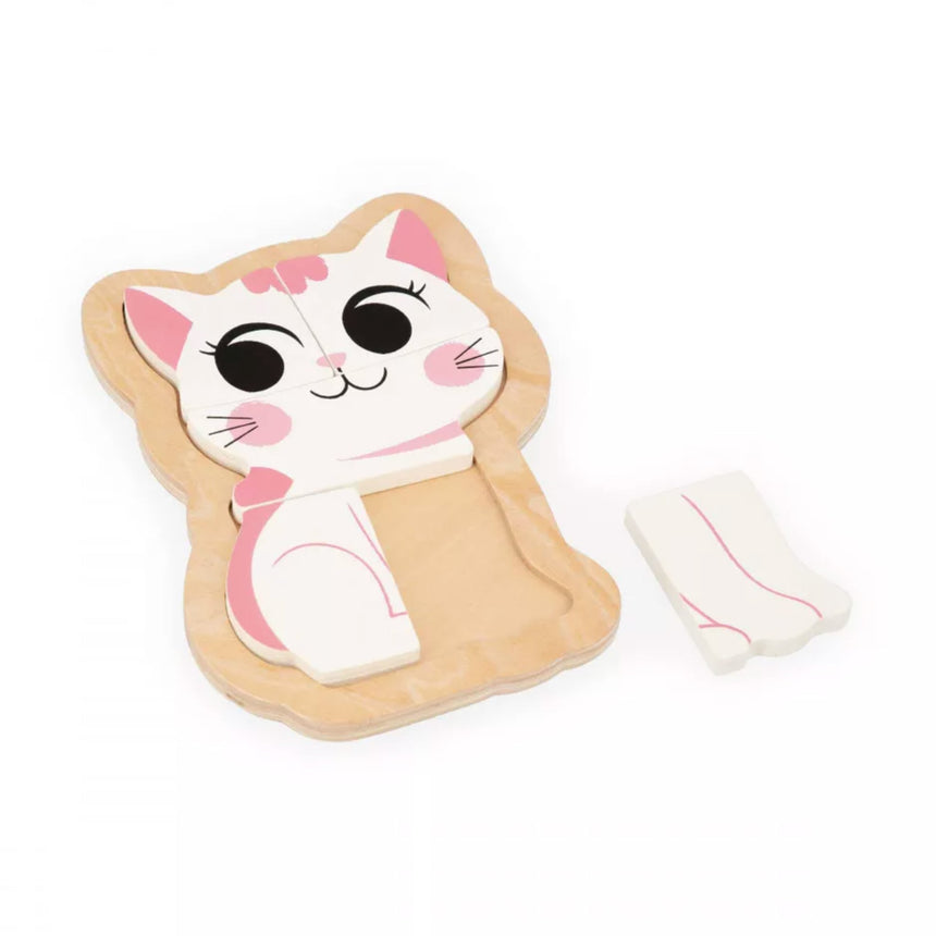Casse-Tête Évolutifs en Bois (4) - Animaux de Compagnie-Janod-JAD-J07115-CLÉMENT