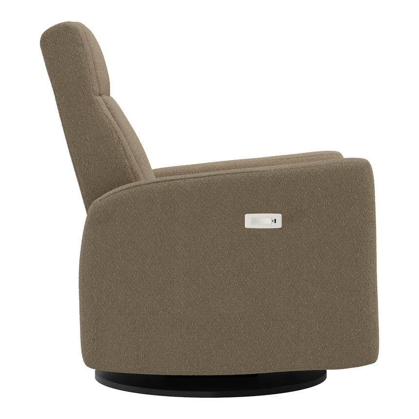Grand Fauteuil Berçant et Pivotant Nelly avec Mécanisme Électrique - Tissu Anti-tache Tessa Mocha-Jaymar BB-JAM-525295-MO606-CLÉMENT