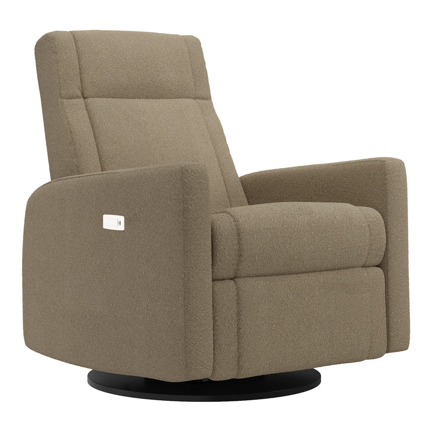 Grand Fauteuil Berçant et Pivotant Nelly avec Mécanisme Électrique - Tissu Anti-tache Tessa Mocha-Jaymar BB-JAM-525295-MO606-CLÉMENT
