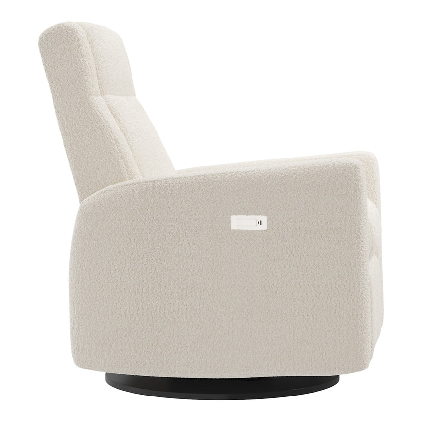 Grand Fauteuil Berçant et Pivotant Nelly avec Mécanisme Électrique - Puppy Pearl-Jaymar BB-JAM-525295PUPP11-CLÉMENT