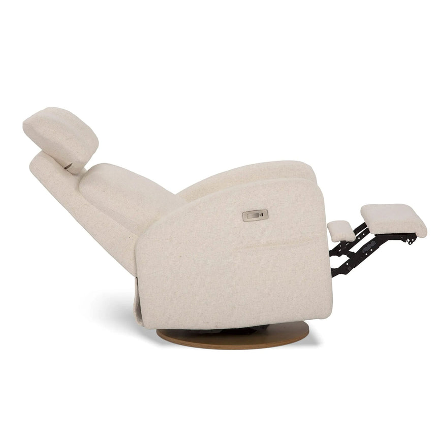 Fauteuil Berçant Inclinable Pivotant Hailey Henequen avec Mécanisme Électrique (Tissu anti-tache)-Jaymar BB-JAM-527-HENEQ-01-CLÉMENT
