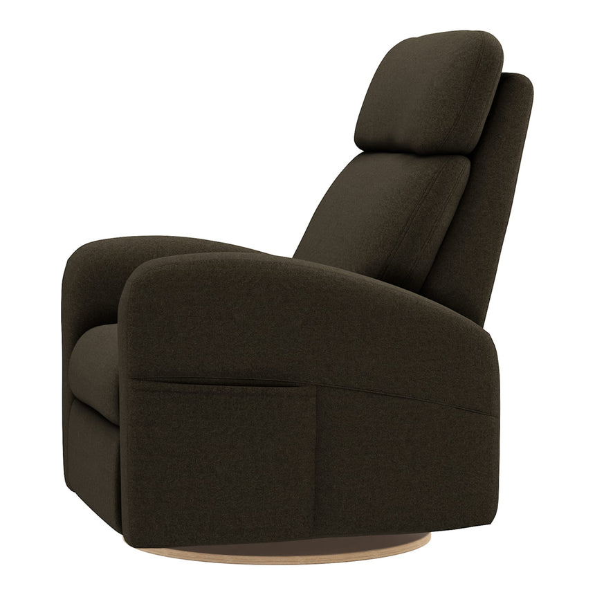 Grand Fauteuil Berçant Inclinable Pivotant Hailey avec Mécanisme Électrique - Tissu Anti-tache Mojo Espresso-Jaymar BB-JAM-527295ESP006-CLÉMENT