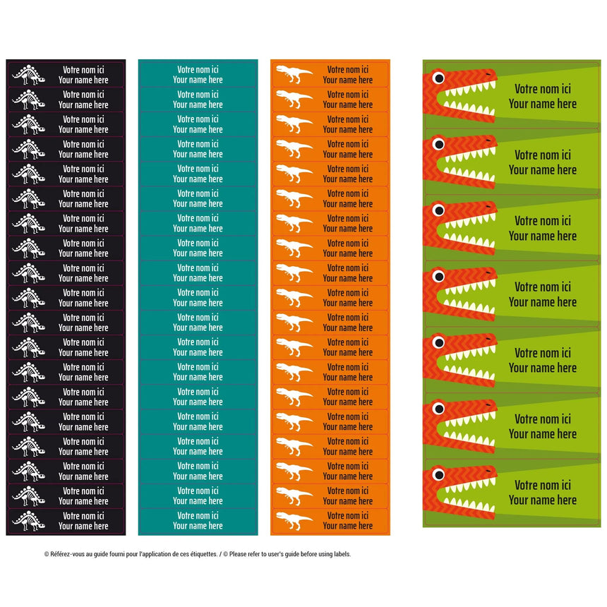 Étiquettes Essentiel - Dinosaures-Clement - Impressions-LAB-ECNOM-DINO-CLÉMENT