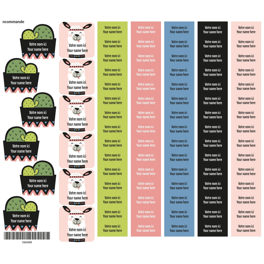Étiquettes Scolaires - Cactus-Clement - Impressions-LAB-ECNOM-S-CACT-CLÉMENT