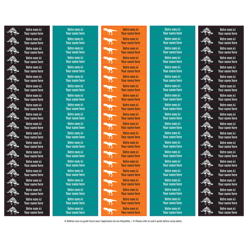 Étiquettes Scolaire - Dinosaures-Clement - Impressions-LAB-ECNOM-S-DINO-CLÉMENT