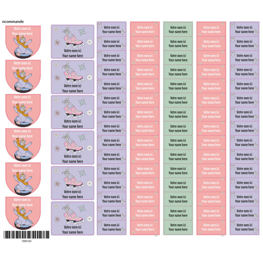 Étiquettes Scolaire - Patin (EXCLUSIVITÉ CLÉMENT X BIRDZ)-Clement - Impressions-LAB-ECNOM-S-PATI-CLÉMENT