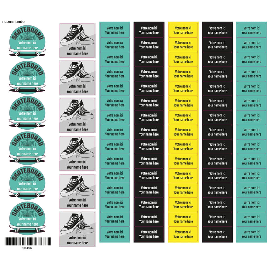 Étiquettes Scolaire - Skateboard-Clement - Impressions-LAB-ECNOM-S-SKAT-CLÉMENT