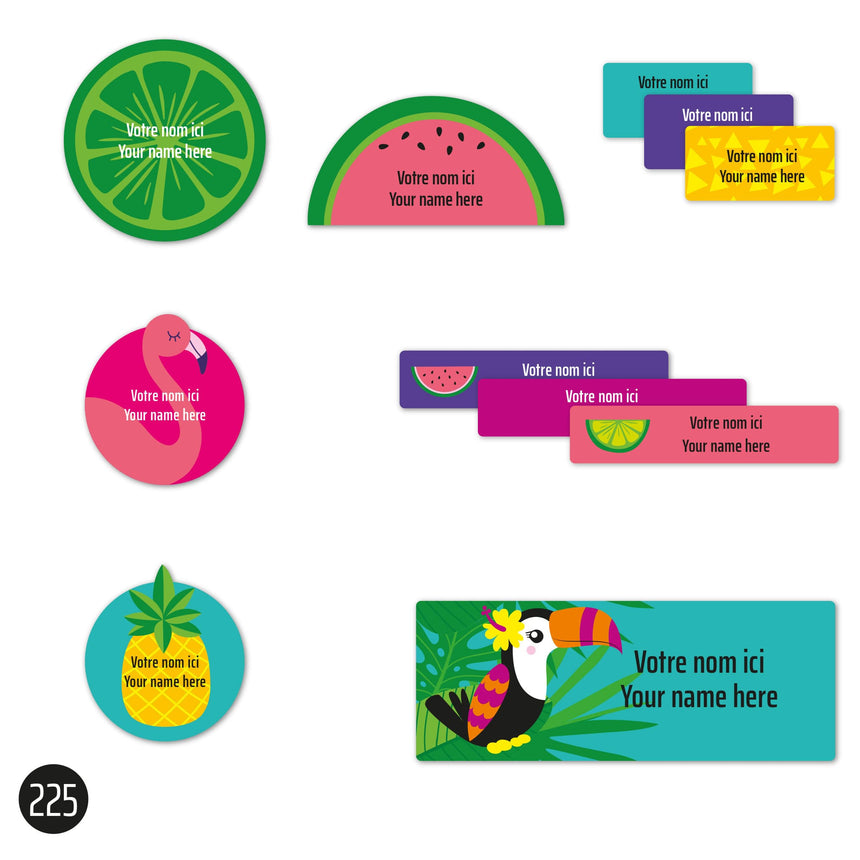Étiquettes Scolaire - Tropical-Clement - Impressions-LAB-ECNOM-S-TROP-CLÉMENT