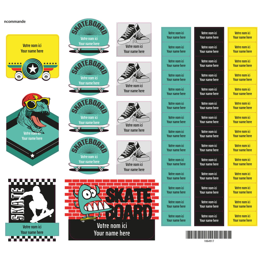 Étiquettes Essentiel - Skate-Clement - Impressions-LAB-ECNOM-SKATE-CLÉMENT