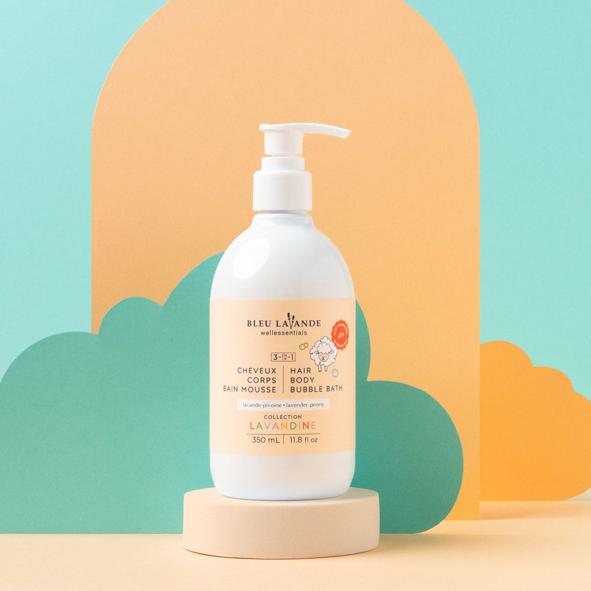 3-en-1 Cheveux, Corps et Bain Mousse pour Bébé Lavandine– 350 ml-Bleu Lavande-LAV-103EN1LADINE-CLÉMENT