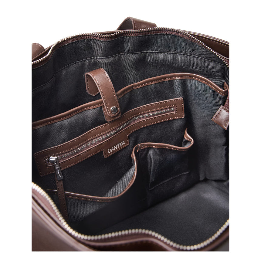 Sac fourre-tout Danyka en cuir vegan - Espresso-Lambert-LBT-DANYKACCSM-CLÉMENT