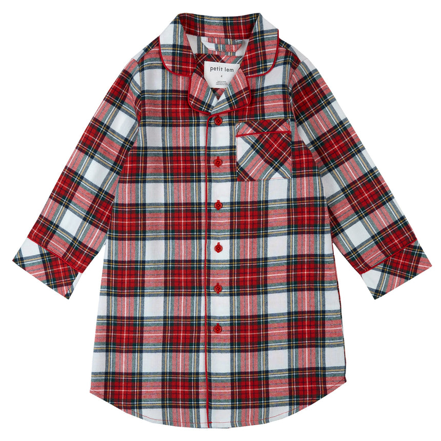 Nuisette Carreaux Flanelle 2-6ans-Petit Lem-Rouge-3-LEM-25HRS56F05K-CLÉMENT