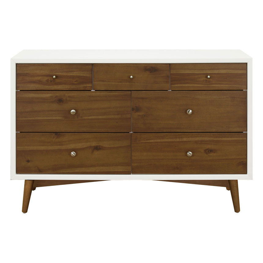Commode 7 Tiroirs Palma - Blanc Chaud / Noyer-Babyletto-LET-M15916RWNL-CLÉMENT