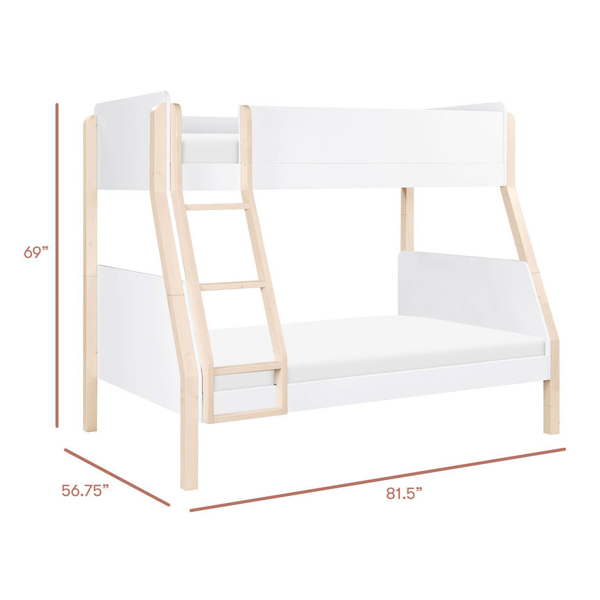 Lit Superposé TipToe Simple sur Double – Blanc et Naturel Lavé-Babyletto-LET-M18495WNX-CLÉMENT