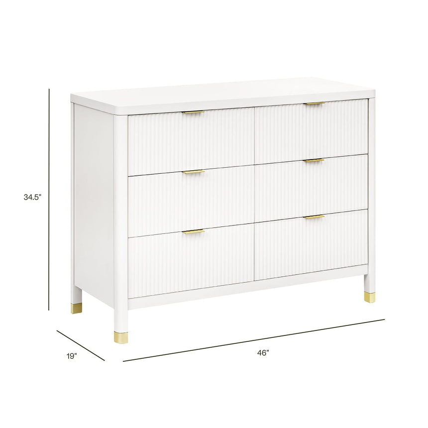 Commode 6 tiroirs Brimsley Tambour - Blanc Chaud-Namesake-LET-M26716RW-CLÉMENT