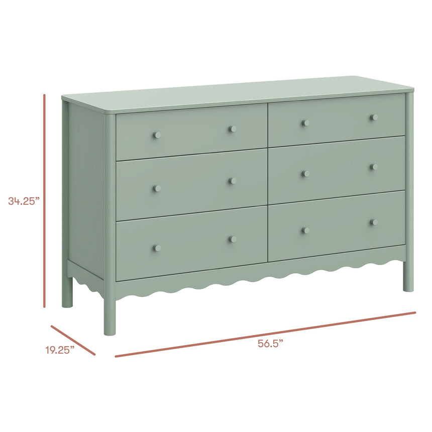Commode 6 Tiroirs Sweel - Sauge-Babyletto-LET-M27916LS-CLÉMENT