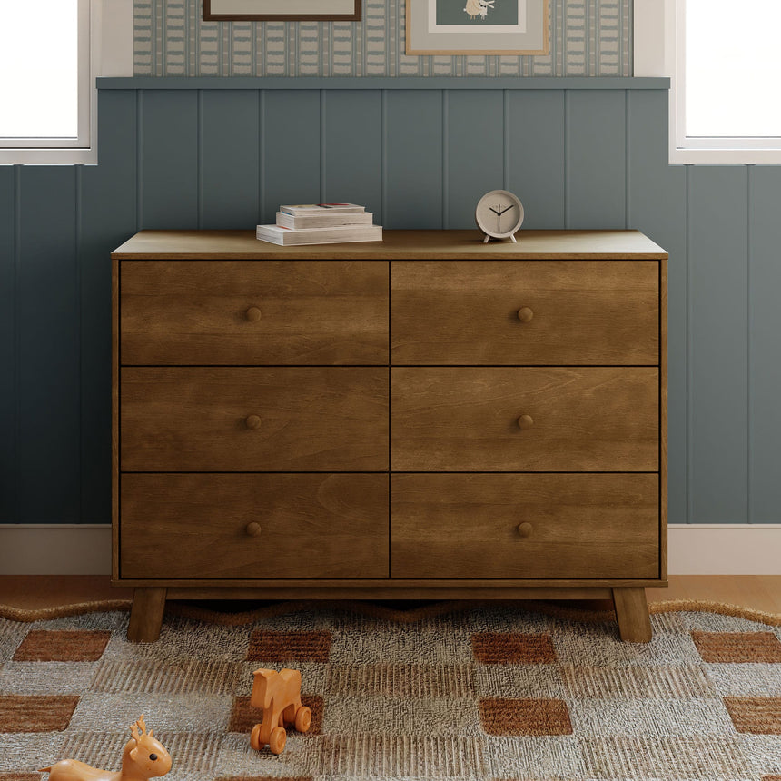 Commode 6 Tiroirs Hudson - Noyer Naturel-Babyletto-LET-M32526NL-CLÉMENT